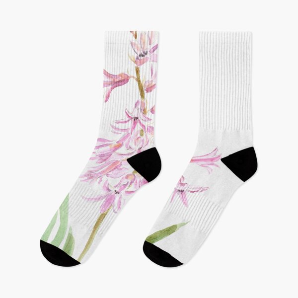 Item preview, 2 pink hyacinth flowers hand painted designed and sold by ColorandColor.