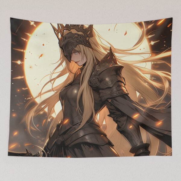 Item preview, Dark Armor Fantasy Battle Warrior Queen Anime Girl designed and sold by bubblegoth.