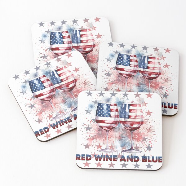 Item preview, red wine and blue, usa flag designed and sold by neosticker.