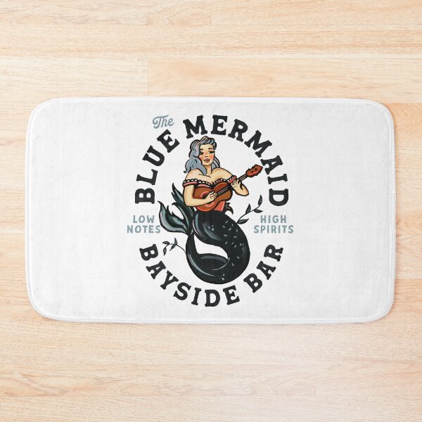 Item preview, The Blue Mermaid Live Music Cocktail Bar. Cool Retro Travel Art designed and sold by The Whiskey Ginger Design Shop.