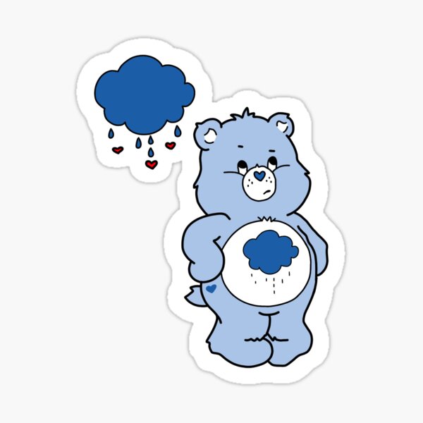 Grumpy Bear Fuzzy sticker – Snark Gifts