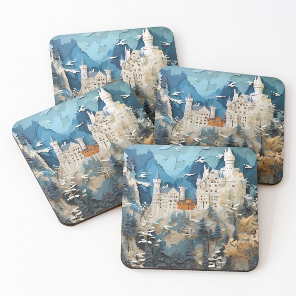 Item preview, Neuschwanstein Castle Torn Paper Art designed and sold by codestealth.