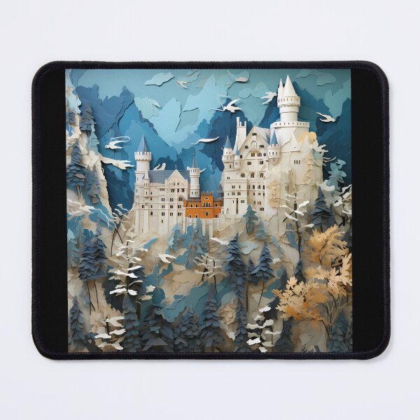 Item preview, Neuschwanstein Castle Torn Paper Art designed and sold by codestealth.