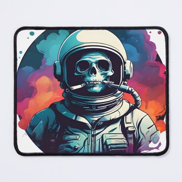 Item preview, Cosmic Cloudwalker Smoking Astronaut Skull designed and sold by WAUZ.