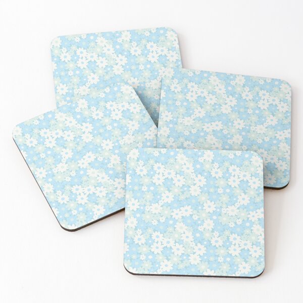 Item preview, DITSY DAISY PRAIRIE BOHO SUMMER PASTEL BLUE AND MINT designed and sold by blomastudios.