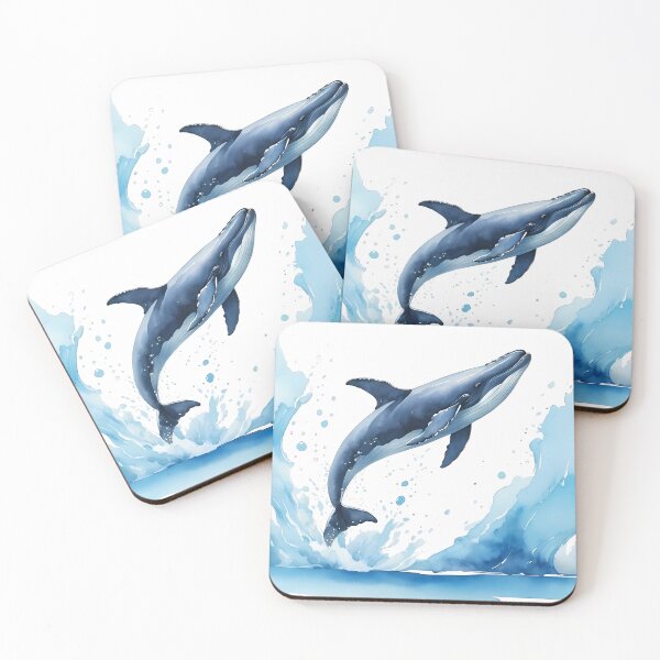 Item preview, A whale leaps out of the crystal blue sea designed and sold by DevushkaStore.