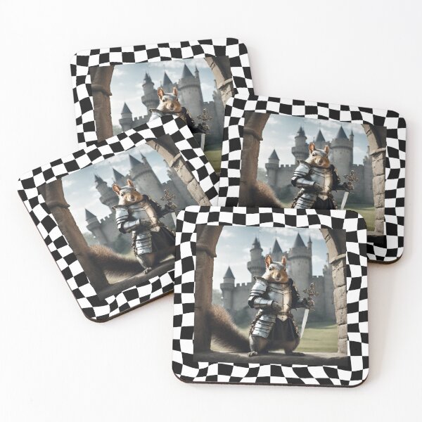 Item preview, Warrior Knight Squirrel with Sword on Checkered Background designed and sold by missdebi27.