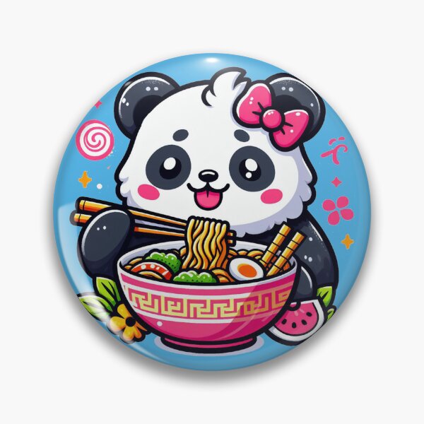 Item preview, Cute panda eating ramen noodles designed and sold by ShreefelDesigns.