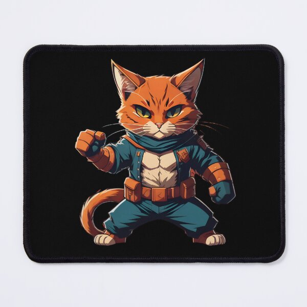 Item preview, Fighting cat with open shirt designed and sold by cuatrilenio.