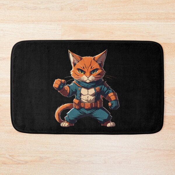 Item preview, Fighting cat with open shirt designed and sold by cuatrilenio.
