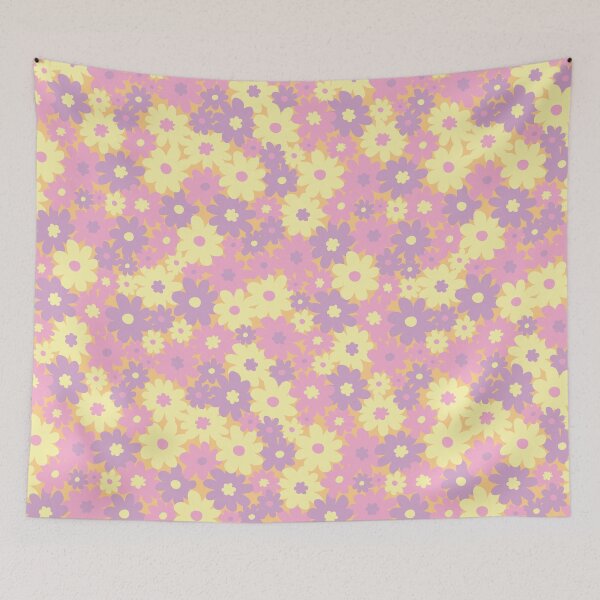 Item preview, DITSY DAISY PRAIRIE BOHO SUMMER PINK PURPLE YELLOW designed and sold by blomastudios.