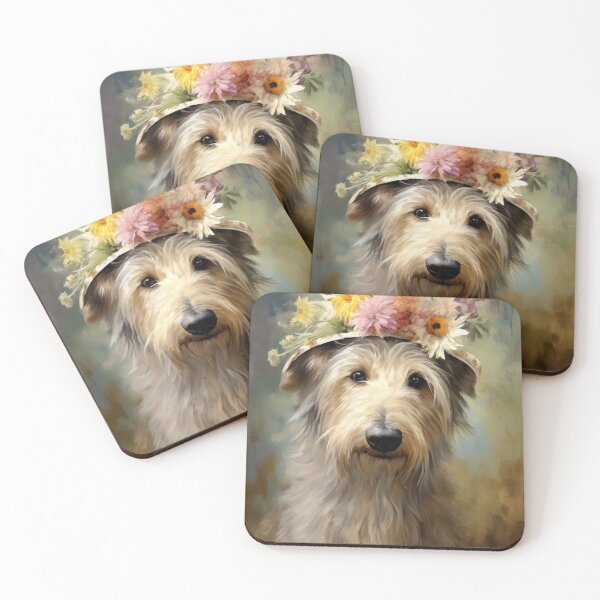 Aperçu de l'œuvre Chapeau Berger Picard Chien Dame à Fleurs créée et vendue par WallyPink.
