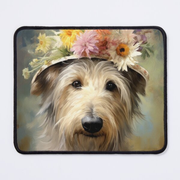 Item preview, Berger Picard Dog Lady with Flowers Hat designed and sold by WallyPink.