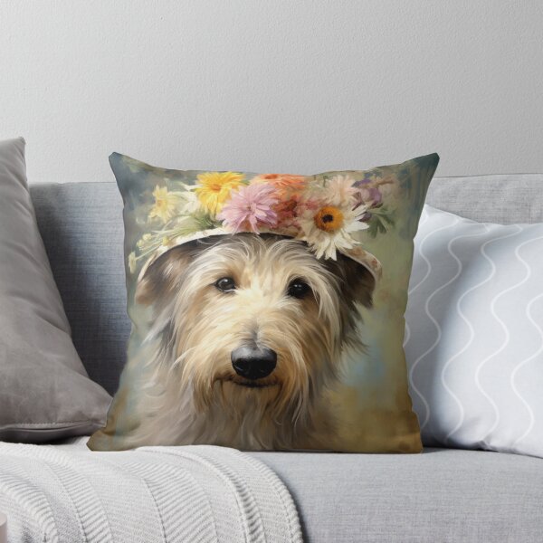 Item preview, Berger Picard Dog Lady with Flowers Hat designed and sold by WallyPink.