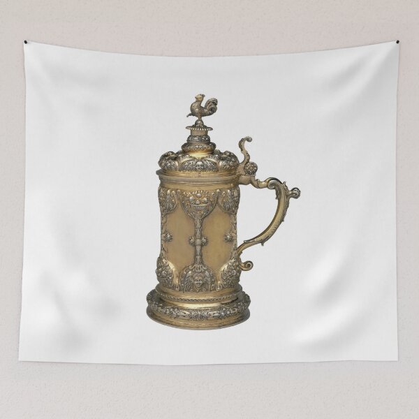 Item preview, Gold Mug with Bird on Top - Stunning Renaissance Tankard designed and sold by gallofoto.