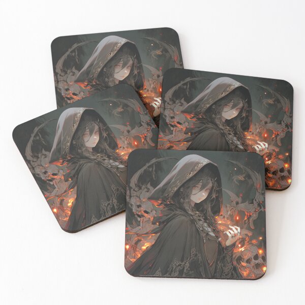 Item preview, Dark Hooded Cloak Enchantress Anime Girl designed and sold by bubblegoth.