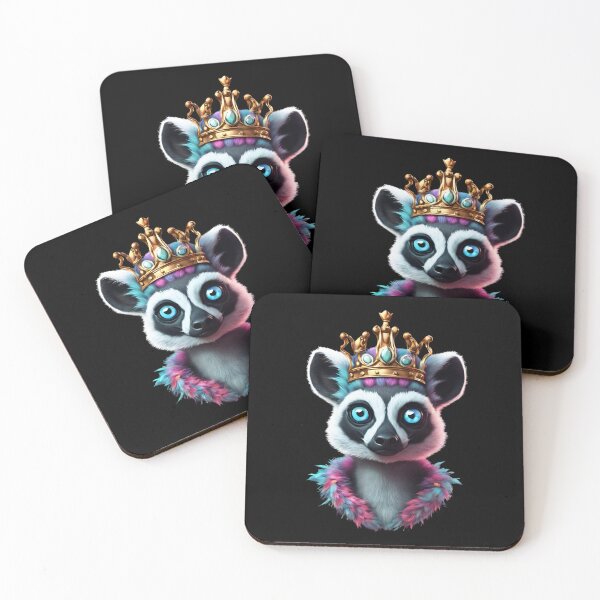 Item preview, King of Lemurs in a Hawaiian style crown designed and sold by Aquillashop.