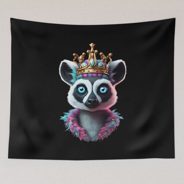 Item preview, King of Lemurs in a Hawaiian style crown designed and sold by Aquillashop.