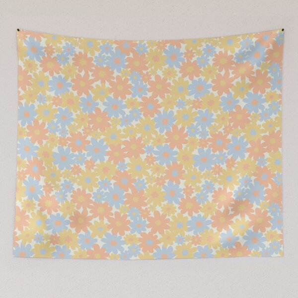 Item preview, DITSY DAISY PRAIRIE BOHO SUMMER VINTAGE YELLOW PEACH BLUE designed and sold by blomastudios.