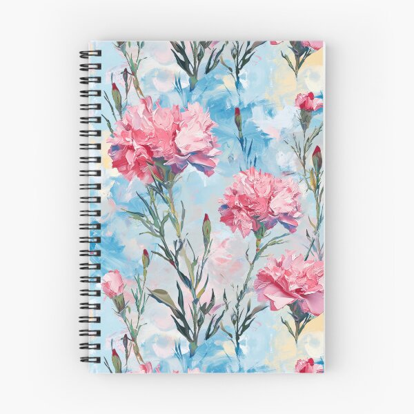 Item preview, Carnation Blooms against Pastel Sky - Floral Pattern designed and sold by HAL2501.