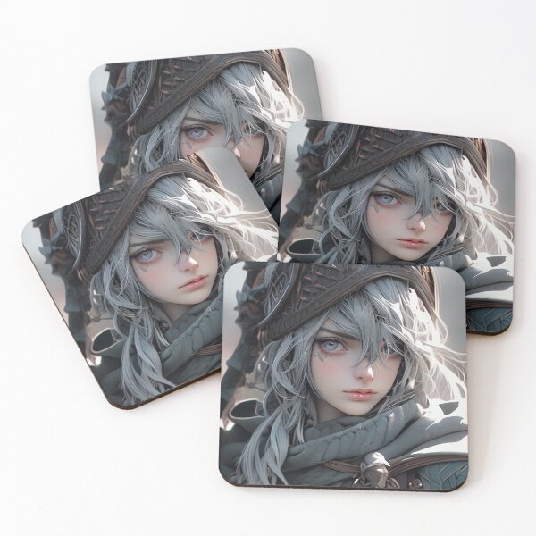 Item preview, Battle-Worn Armor Silver Haired Warrior Anime Girl designed and sold by bubblegoth.