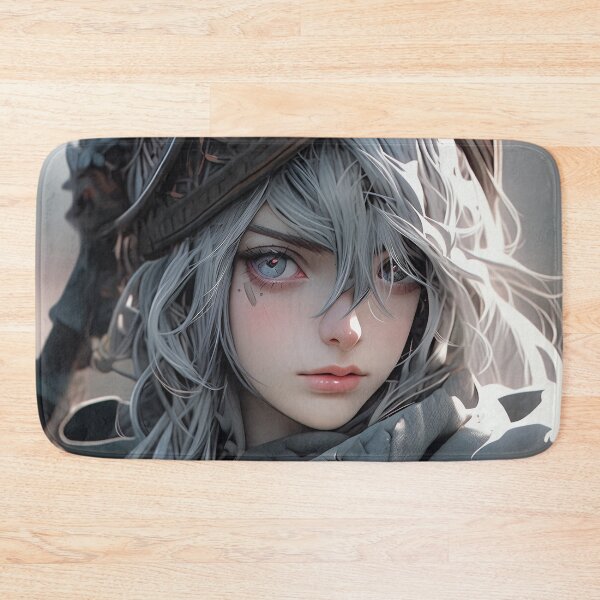 Item preview, Battle-Worn Armor Silver Haired Warrior Anime Girl designed and sold by bubblegoth.
