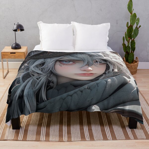 Item preview, Battle-Worn Armor Silver Haired Warrior Anime Girl designed and sold by bubblegoth.