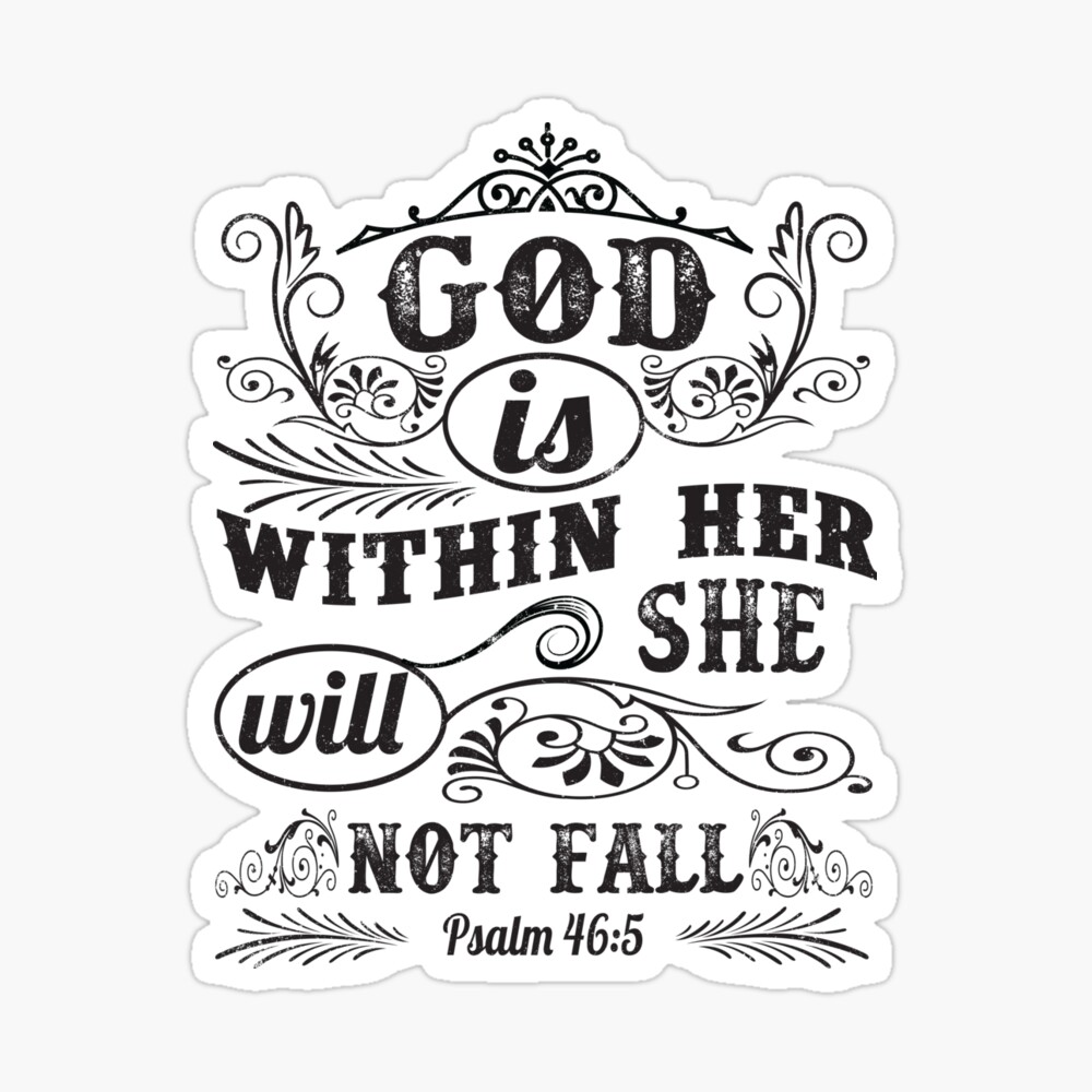 God is Within Her Sticker, Psalm Sticker for Christian Women, Women's  Stickers With Religious Sayings, iPad Stickers with Bible Verse Sticker  for Sale by crossesforever