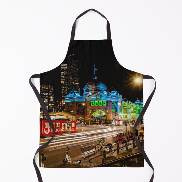 Item preview, Melbourne, Flinders Street Railway Station at night designed and sold by Chris Cobern.