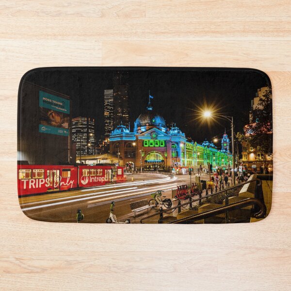 Item preview, Melbourne, Flinders Street Railway Station at night designed and sold by Chris Cobern.