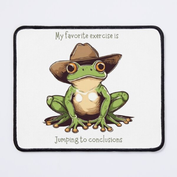 Item preview, My favorite exercise is jumping to conclusions cowboy frog designed and sold by PrettyPeach961.