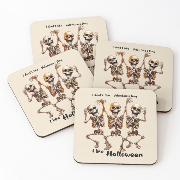 Item preview, Dancing skeletons I don't like Valentine's Day I like halloween designed and sold by LuckyFamily.