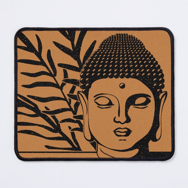 Item preview, Buddha Head Statue with Palm Fronds - Rust + Coal designed and sold by Irene Estelle.