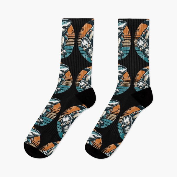 Item preview, Retro Vintage Shark Skater Skateboarder designed and sold by TomFrontierArt.