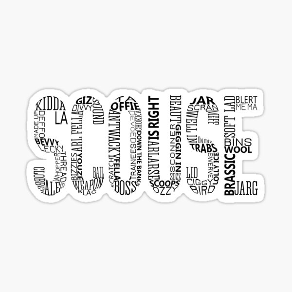 Scouse Liverpool Typography Word Art Sticker