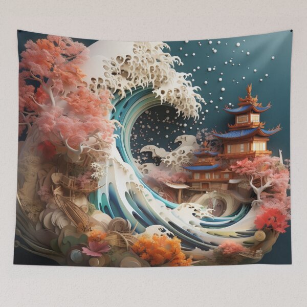 Item preview, Great Waves of Japan 3d--Printed Artwork designed and sold by NDMDesignStudio.