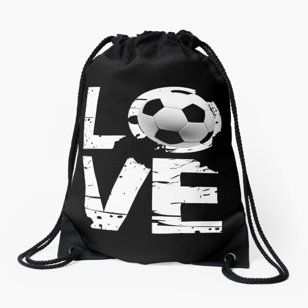 Love Soccer Drawstring Bag