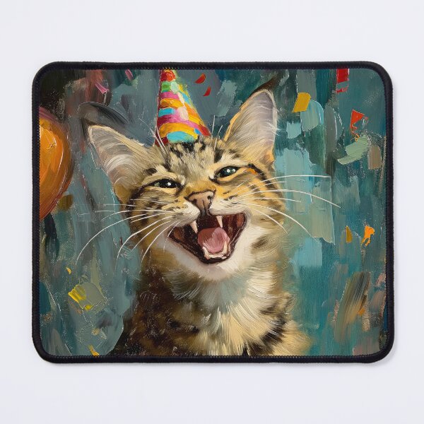 Item preview, Cute Bengal Cat delighted with Birthday Cake designed and sold by OddCorro.
