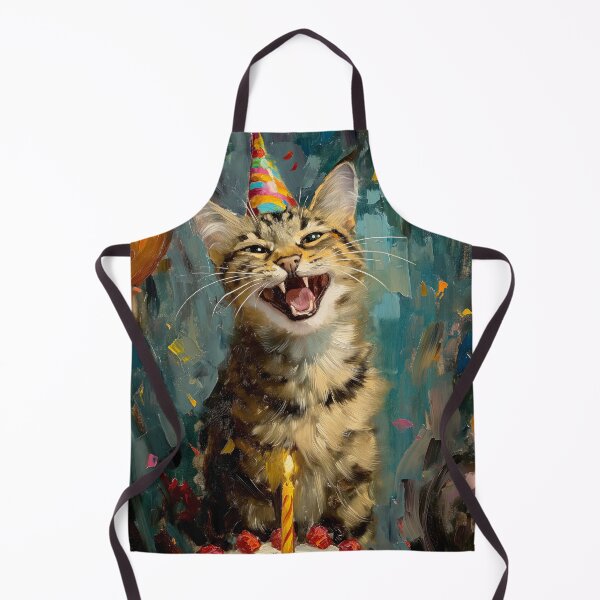 Item preview, Cute Bengal Cat delighted with Birthday Cake designed and sold by OddCorro.