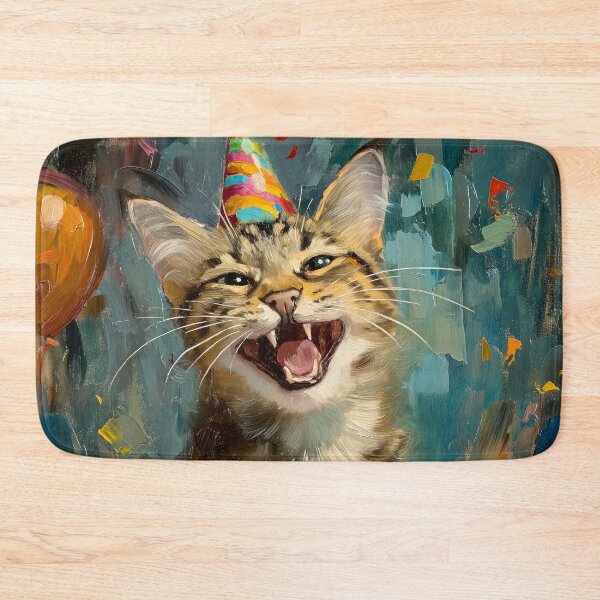 Item preview, Cute Bengal Cat delighted with Birthday Cake designed and sold by OddCorro.
