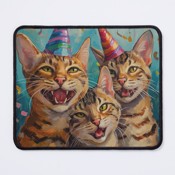Item preview, Cute Bengal Cat Family with Party Hats designed and sold by OddCorro.