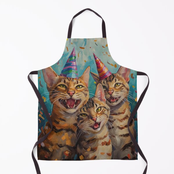 Item preview, Cute Bengal Cat Family with Party Hats designed and sold by OddCorro.
