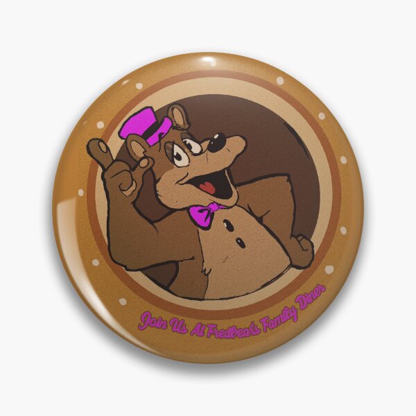 Item preview, "Join us At Fredbear's Family Diner" FNAF Inspired Pin Design designed and sold by henwardhyckle.
