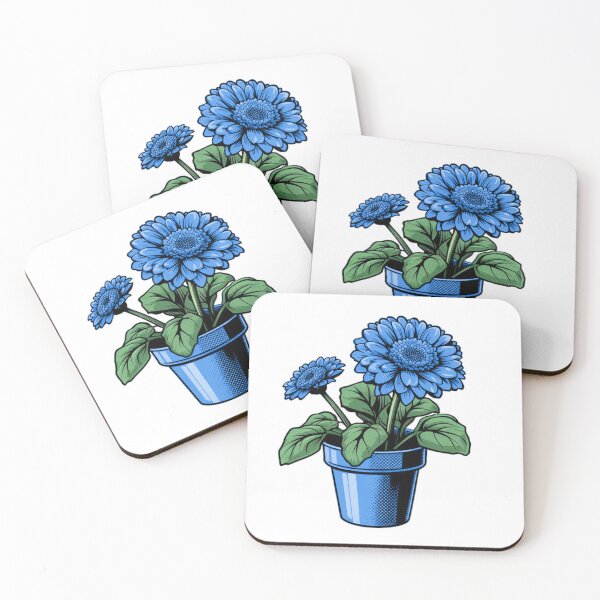 Item preview, Blue Potted Flowers Illustration designed and sold by TitanWear.