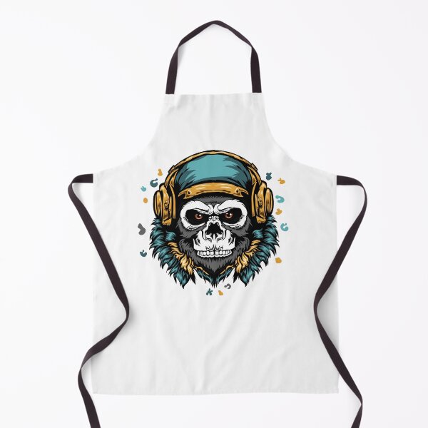 Item preview, monkey listen music, skull design, headphones designed and sold by Slavic1991.