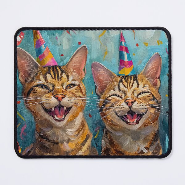 Item preview, Bengal Cat Duo with Party Hats designed and sold by OddCorro.