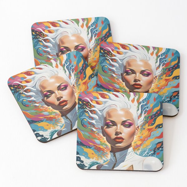 Item preview, Fierce Woman in Bodysuit with Vivid Colored Background designed and sold by Rebel Gurl.