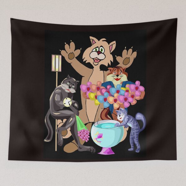 Item preview, Comic Cats Fantasy Whimsical Funny Print  designed and sold by posterbobs.