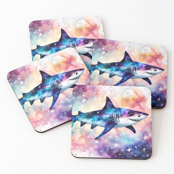 Artikelvorschau, "Fische sind Freunde, kein Futter!" - Watercolor Shark Design entworfen und verkauft von FunverAI.