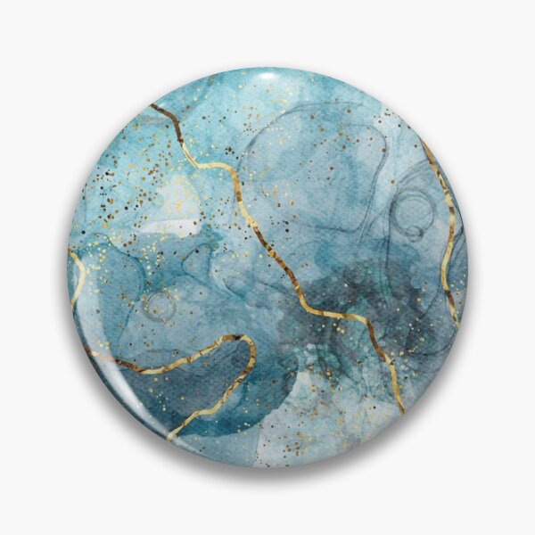 Item preview, Blue Watercolor, Gold Accents  designed and sold by HexesAndCurses.